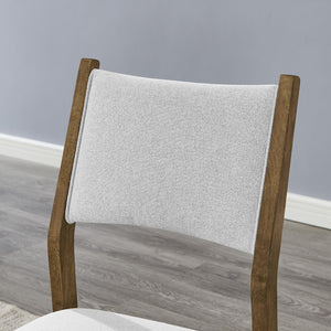 English Elm Parker Upholstered Set of 2 Dining Chairs with Curved Back and Oak Rubberwood Legs T2574P460909