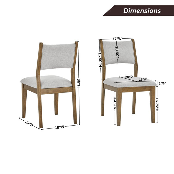 English Elm Parker Upholstered Set of 2 Dining Chairs with Curved Back and Oak Rubberwood Legs T2574P460909