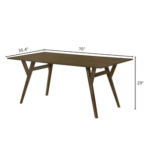 English Elm Lavin Walnut Veneer Rectangular Dining Table Seats Six with Solid Rubberwood Base T2574P460910