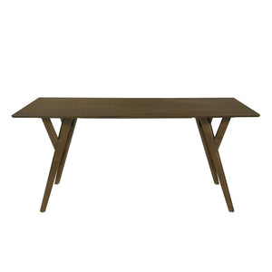 English Elm Lavin Walnut Veneer Rectangular Dining Table Seats Six with Solid Rubberwood Base T2574P460910