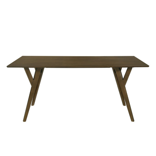 English Elm Lavin Walnut Veneer Rectangular Dining Table Seats Six with Solid Rubberwood Base T2574P460910