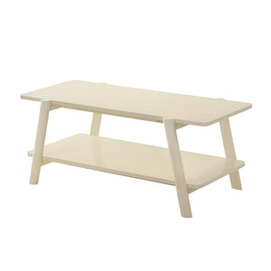 English Elm Metz Mid-Century Modern Coffee Table with Open Shelf and Sculptural Tapered Legs T2574P460913