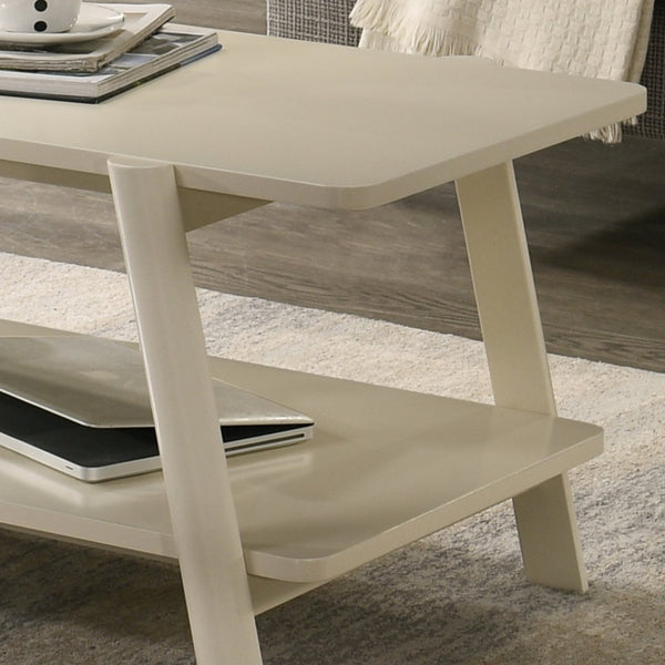 English Elm Metz Mid-century Open Shelf End Table with Rubberwood Legs and Veneer Top T2574P460914