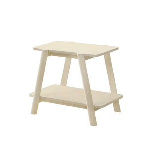 English Elm Metz Mid-century Open Shelf End Table with Rubberwood Legs and Veneer Top T2574P460914