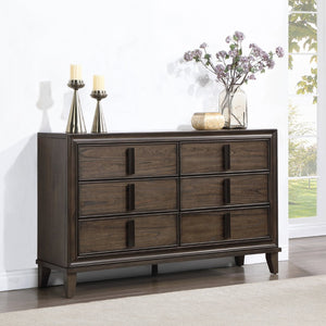 English Elm Aetheria Six Drawer Pine Wood Dresser with Velvet Lined Storage for Modern Bedrooms T2574P463895