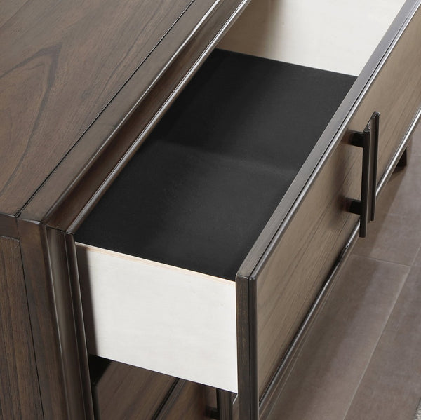 English Elm Aetheria Six Drawer Pine Wood Dresser with Velvet Lined Storage for Modern Bedrooms T2574P463895