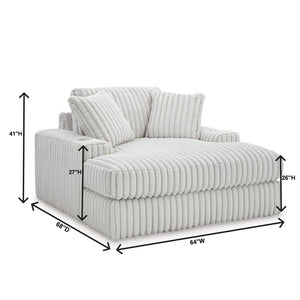 English Elm Azulu Jumbo Cord Oversized Chaise Lounge with Cup Holders and Usb Port for Media Rooms T2574P463896