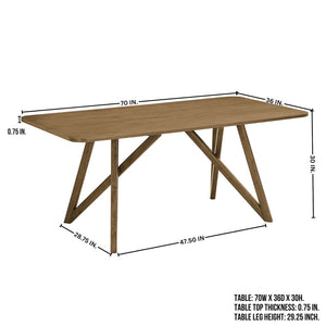 English Elm Axler Sculptural Tripod Base Rectangular Dining Table Seats Six in Light Oak Veneer T2574P463915