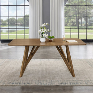 English Elm Axler Sculptural Tripod Base Rectangular Dining Table Seats Six in Light Oak Veneer T2574P463915