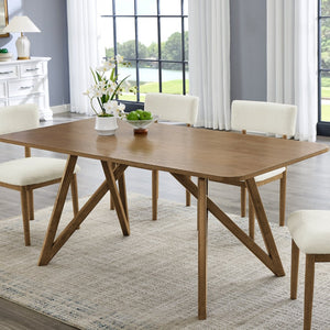 English Elm Axler Sculptural Tripod Base Rectangular Dining Table Seats Six in Light Oak Veneer T2574P463915