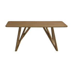 English Elm Axler Sculptural Tripod Base Rectangular Dining Table Seats Six in Light Oak Veneer T2574P463915