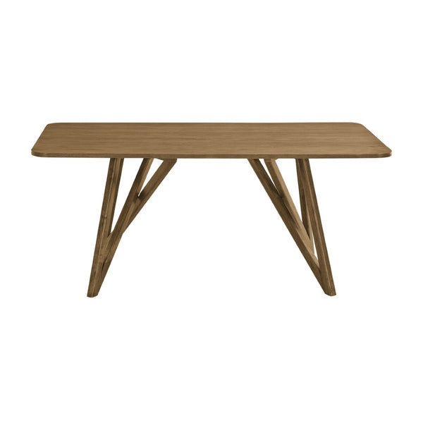 English Elm Axler Sculptural Tripod Base Rectangular Dining Table Seats Six in Light Oak Veneer T2574P463915