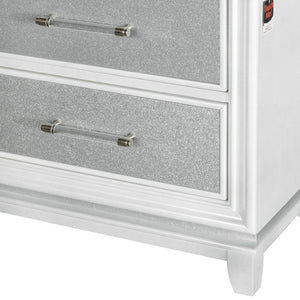English Elm Galaxy Glam Nightstand with Led Base Glow Dual Usb Ports and Sparkle Drawer Fronts T2574P465638