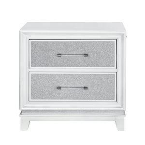 English Elm Galaxy Glam Nightstand with Led Base Glow Dual Usb Ports and Sparkle Drawer Fronts T2574P465638