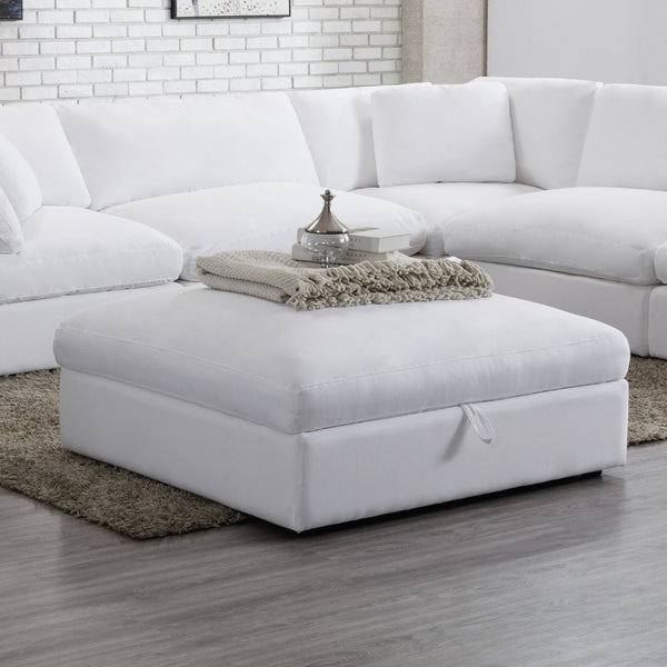English Elm Rivas Feather Fill Square Storage Ottoman with Lift Top for Modern Living Rooms T2574P465640