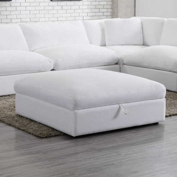 English Elm Rivas Feather Fill Square Storage Ottoman with Lift Top for Modern Living Rooms T2574P465640