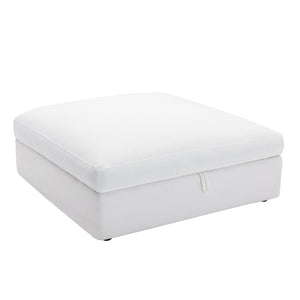 English Elm Rivas Feather Fill Square Storage Ottoman with Lift Top for Modern Living Rooms T2574P465640