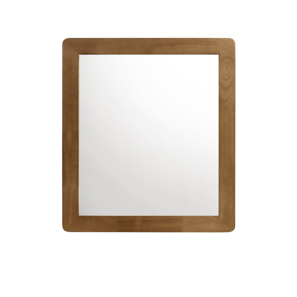 English Elm Roundhill Furniture Vichy Walnut Solid Wood Wall Mirror for Bedroom Dresser Decor T2574P474561