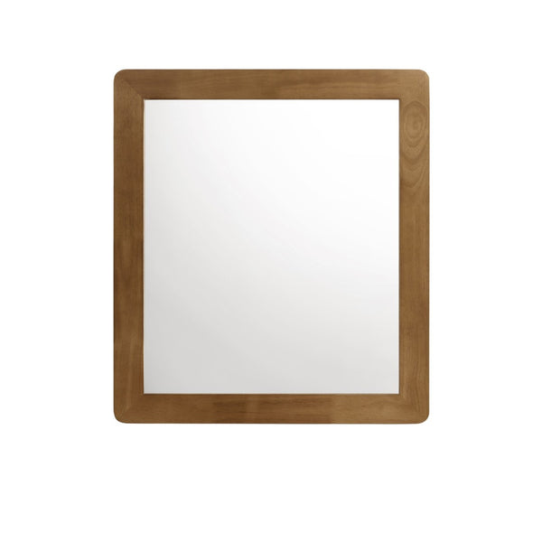 English Elm Roundhill Furniture Vichy Walnut Solid Wood Wall Mirror for Bedroom Dresser Decor T2574P474561