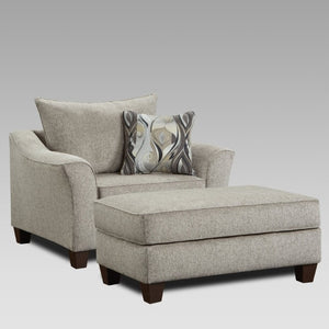 English Elm Camero Textured Gray Fabric Living Room Set with Sofa Loveseat Chair and Ottoman T2574P494945
