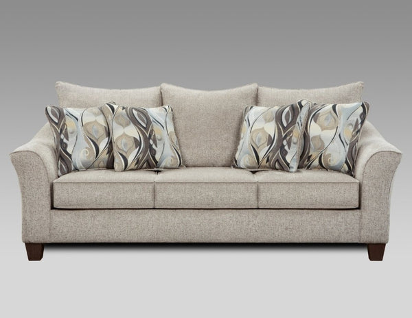 English Elm Camero Textured Gray Fabric Living Room Set with Sofa Loveseat Chair and Ottoman T2574P494945