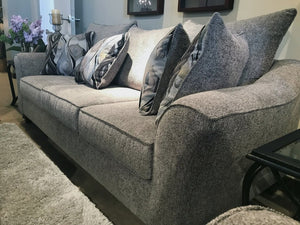 English Elm Camero Textured Gray Fabric Living Room Set with Sofa Loveseat Chair and Ottoman T2574P494945