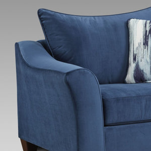 English Elm Camero Navy Fabric Four Piece Living Room Set with Welted Trim and Pillow Back T2574P494950