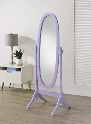 English Elm Traditional Queen Anne Oval Floor Cheval Mirror Solid Wood Tilting Bedroom Accent Purple T2574P506231