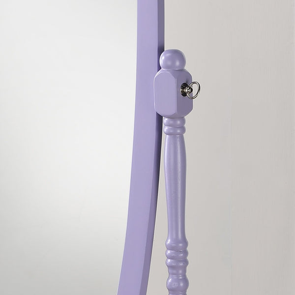 English Elm Traditional Queen Anne Oval Floor Cheval Mirror Solid Wood Tilting Bedroom Accent Purple T2574P506231