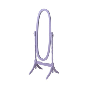 English Elm Traditional Queen Anne Oval Floor Cheval Mirror Solid Wood Tilting Bedroom Accent Purple T2574P506231