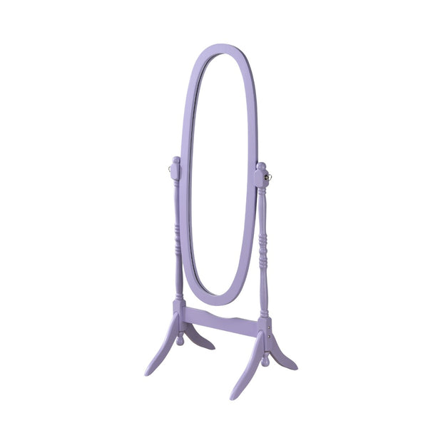 English Elm Traditional Queen Anne Oval Floor Cheval Mirror Solid Wood Tilting Bedroom Accent Purple T2574P506231