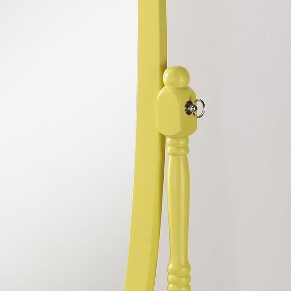 English Elm Traditional Queen Anne Oval Floor Cheval Mirror Solid Wood Tilting Bedroom Accent Yellow T2574P506232