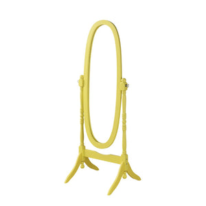 English Elm Traditional Queen Anne Oval Floor Cheval Mirror Solid Wood Tilting Bedroom Accent Yellow T2574P506232