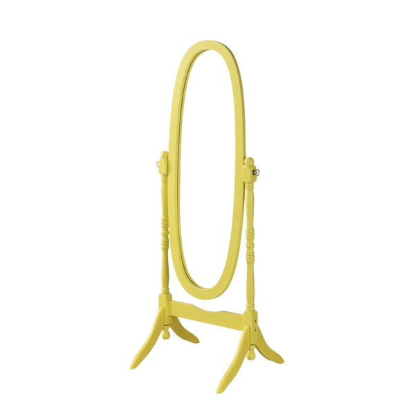 English Elm Traditional Queen Anne Oval Floor Cheval Mirror Solid Wood Tilting Bedroom Accent Yellow T2574P506232