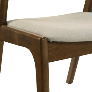 English Elm Lavin Upholstered Rubberwood Dining Chair Set Curved Back Mid-century Modern Style Walnut T2574P506253