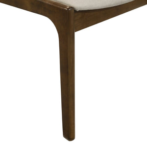 English Elm Lavin Upholstered Rubberwood Dining Chair Set Curved Back Mid-century Modern Style Walnut T2574P506253