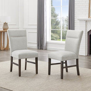 English Elm Sorlen Gray Fabric Upholstered Dining Chair Set with Plush Foam and Rubberwood Legs T2574P506255