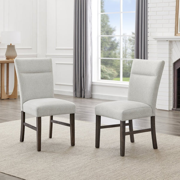English Elm Sorlen Gray Fabric Upholstered Dining Chair Set with Plush Foam and Rubberwood Legs T2574P506255