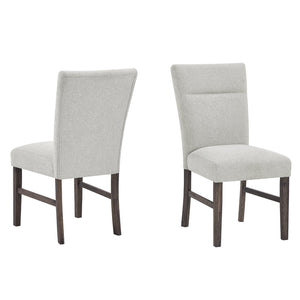 English Elm Sorlen Gray Fabric Upholstered Dining Chair Set with Plush Foam and Rubberwood Legs T2574P506255