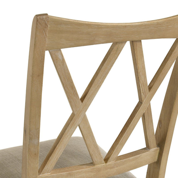 English Elm Verta Rubberwood Farmhouse Dining Chairs Set of 2 with Cross Back and Oak Finish T2574P506257
