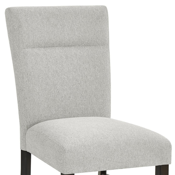 English Elm Madison Upholstered Dining Chair Set Tailored Gray Fabric Rubberwood Legs for Kitchen T2574P506258