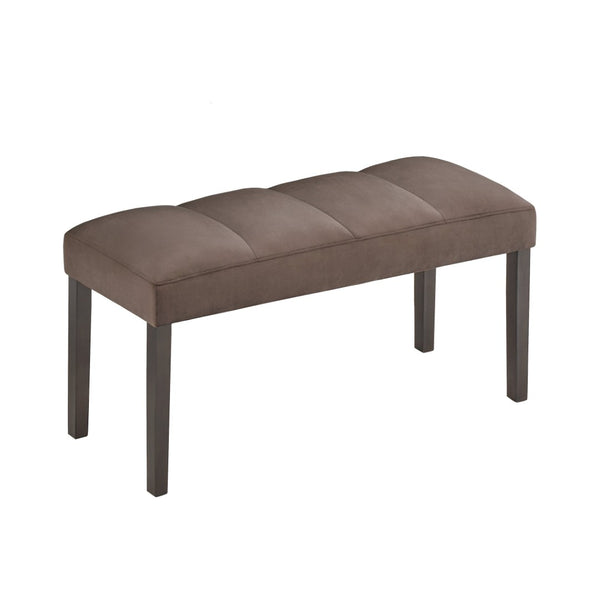 English Elm Strata Channel Tufted Velvet Dining Bench with Espresso Wood Legs for Modern Interiors T2574P507056