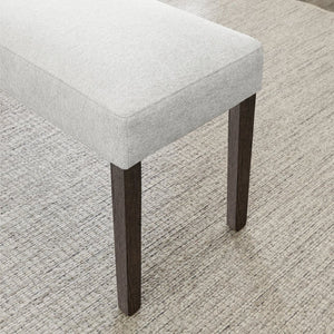 English Elm Sorlen Gray Fabric Upholstered Bench with Rubberwood Legs for Dining or Entryway T2574P507057