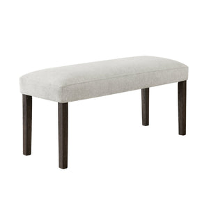 English Elm Sorlen Gray Fabric Upholstered Bench with Rubberwood Legs for Dining or Entryway T2574P507057