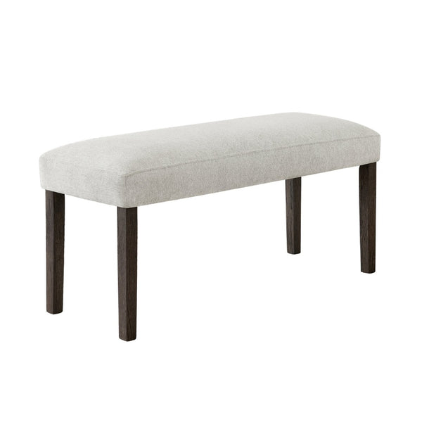 English Elm Sorlen Gray Fabric Upholstered Bench with Rubberwood Legs for Dining or Entryway T2574P507057