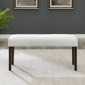 English Elm Madison Gray Cushioned Upholstered Bench with Rubberwood Legs for Dining or Bedroom T2574P507058