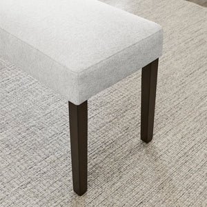 English Elm Madison Gray Cushioned Upholstered Bench with Rubberwood Legs for Dining or Bedroom T2574P507058