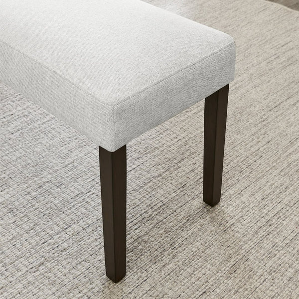 English Elm Madison Gray Cushioned Upholstered Bench with Rubberwood Legs for Dining or Bedroom T2574P507058