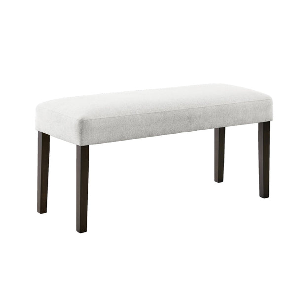 English Elm Madison Gray Cushioned Upholstered Bench with Rubberwood Legs for Dining or Bedroom T2574P507058