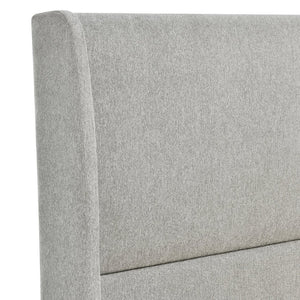 English Elm Rozitta Velvet Wingback Queen Platform Bed with Foam Padded Panels and Gold Legs Light Gray T2574P508552